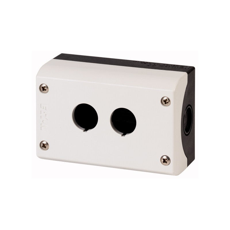 caja gris, 2 perforaciones