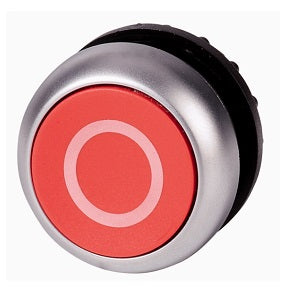 pulsador actuador plano, ip67, ip69k, rojo con señalización