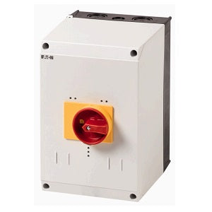 caja para pkzm4, manilla rojo-amarillo tipo parada emergencia