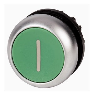 pulsador plano verde, rotulado, ip67, ip69k
